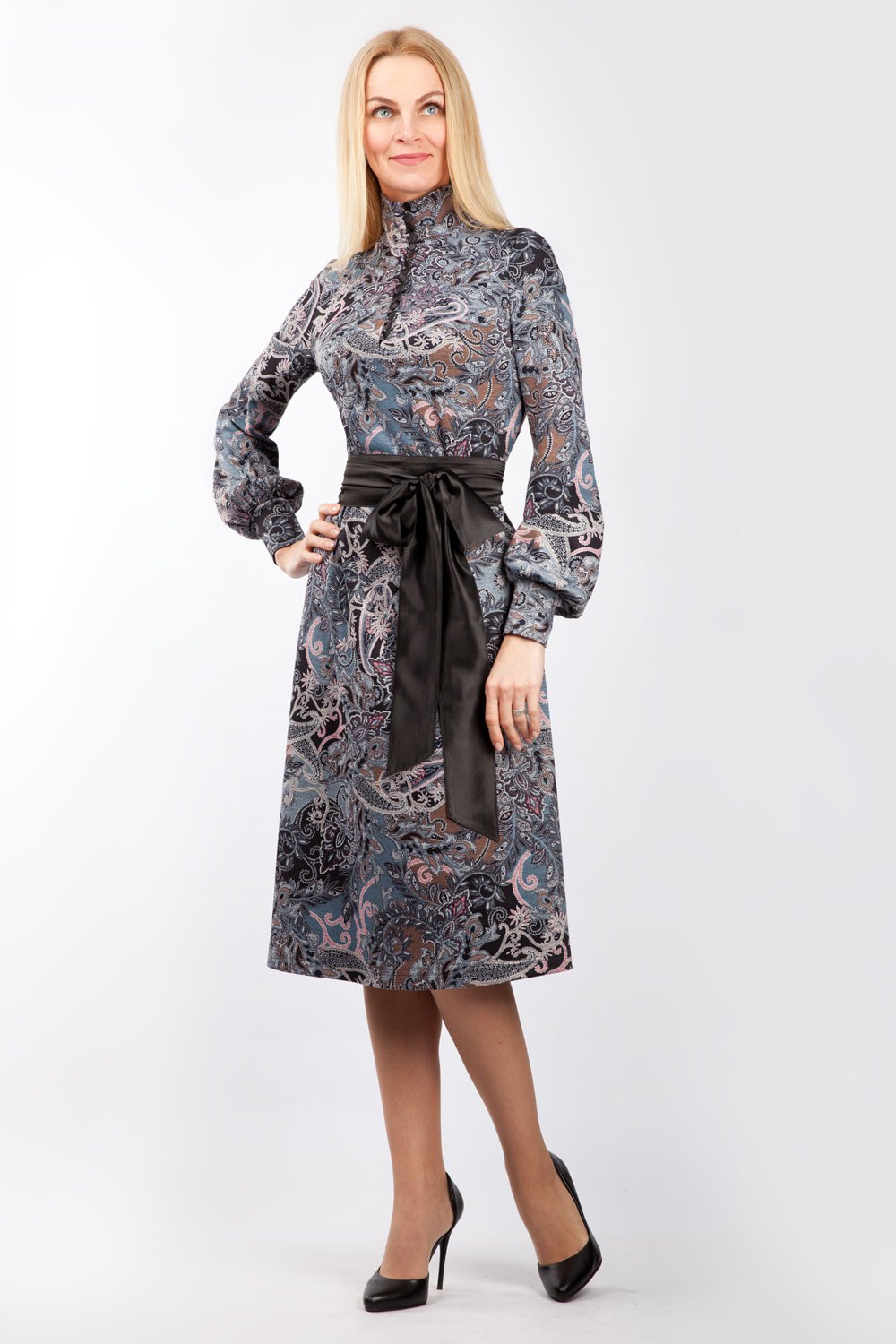 Платье женское "Полянка" модель 759/4 серый огурчик