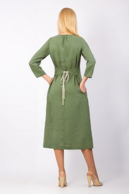 Платье женское "Снежана" с росписью модель 312/3 светло-зеленое