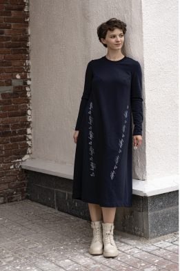 Платье женское трикотажное "Анжела" модель 645/2 цвет синий