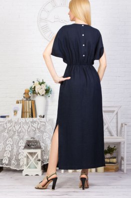 Платье женское "Бабочка" длинное модель 375/1 темно-синее
