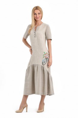 Платье женское "Nice" модель 444/1 натуральный лен