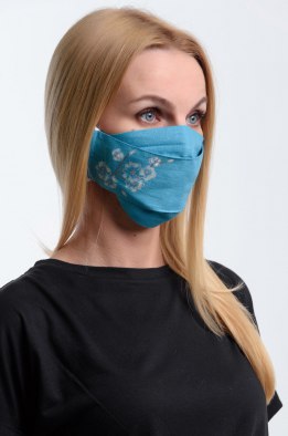 Женская маска для лица многоразовая модель Ж513 с росписью