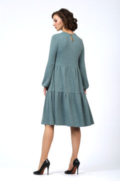 Платье женское "Каскад" модель 624/1 бирюза ромбики