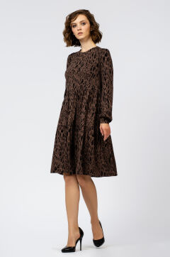 Платье женское "Каскад" модель 624/3 коричневый леопард
