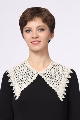 Воротник съёмный "Кружево" модель 1230 цвет: молочно-бежевый