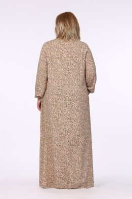 Платье женское "Фатима" модель 679/1 цветочки на бежевом