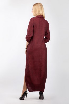 Платье женское "Соло меланж с росписью" модель 440/1 бордо меланж