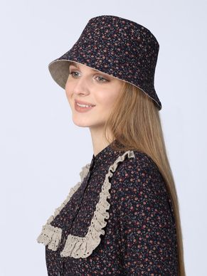 Панама женская модель 968/5 "Цветочки" на синем
