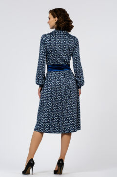 Платье женское "Полянка" миди модель 622/2 голубая незабудка