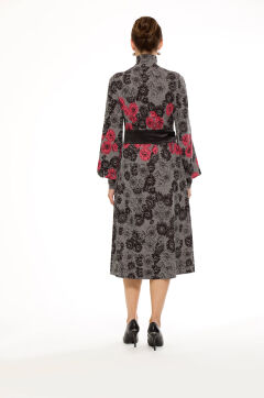 Платье женское "Полянка" модель 610/1 серые розочки