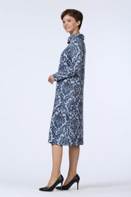 Платье женское "Элегант" модель 676/1 цвет: голубые вензеля