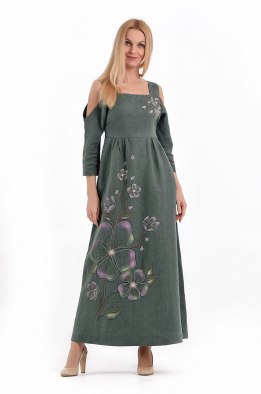 Платье женское "Озорница" длинная модель 357/3 океан