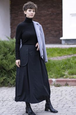 Юбка женская "С карманом" модель 535/1 плащевка черная