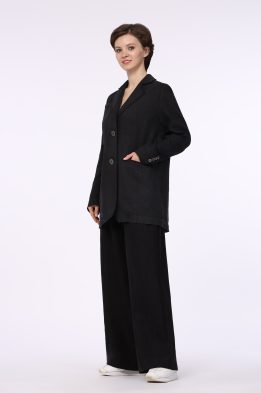 Жакет женский модель 848/5 цвет черный лен