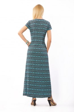 Платье женское "Аиша" модель 327 голубой орнамент