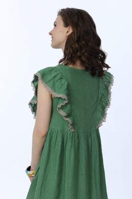 Платье С воланом модель 420/1 цвет зеленый