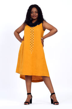 Платье женское "Сиерра" модель 447/2 жёлтый+чёрный