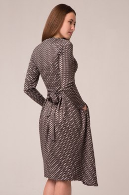 Платье женское "Сьюзи" модель 614 серые круги