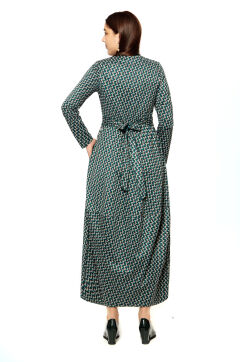 Платье женское "Звездочка" модель 761/3 изумрудные листочки