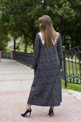 Платье женское трикотажное "Макси" модель 631 леопардовая елочка