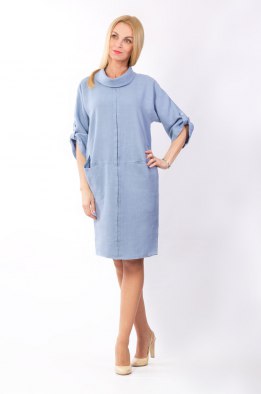 Платье женское "Леди" модель 377/3 голубая незабудка