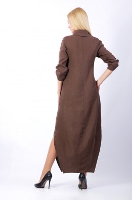 Платье женское "Соло однотонный" с росписью модель 439/4 шоколад