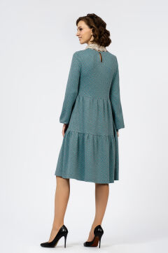Платье женское "Каскад" модель 624/1 бирюза ромбики